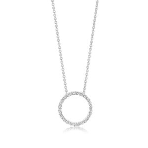 Sif Jakobs Biella cirkel halssmykke i sølv med hvide zirkoner