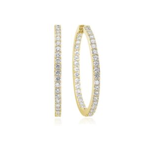 Sif Jakobs Bovallino creoler i forgyldt med cubic zirkoner