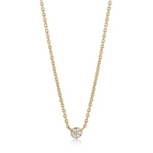 Sif Jakobs Cecina halskæde i forgyldt med hvide zirkoner