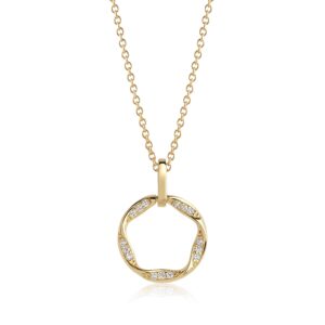 Sif Jakobs Cetara Piccolo cirkel halssmykke i forgyldt med cz Ø15