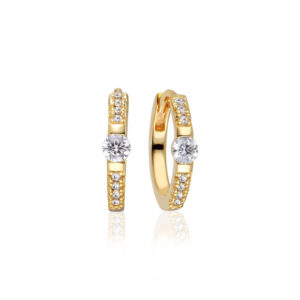 Sif Jakobs Ellera Uno Medio creoler i forgyldt med klare cubic zirkoner