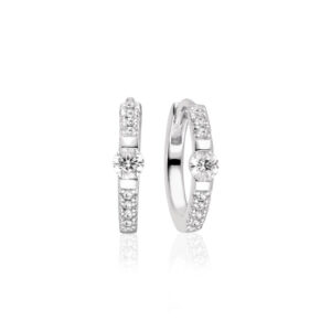 Sif Jakobs Ellera Uno Medio creoler i sølv med klare cubic zirkoner