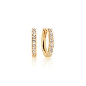 Sif Jakobs Ellera creoler i forgyldt med klare cubic zirkoner