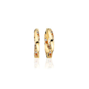 Sif Jakobs Ferrara Medio 18 kt forgyldte creoler med multifarvede zirkoner Ø19 mm