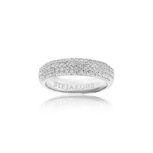 Sif Jakobs Melazzo sølv ring med hvide zirkoner i 4 rækker
