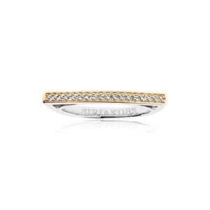 Sif Jakobs Merano sølv ring med 18 kt. forgyldning og hvide cubic zirkoner