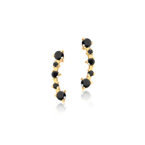 Sif Jakobs Princess ørestikker i forgyldt med sorte zirkoner
