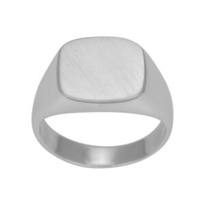 Son of Noa sølv massiv Signet ring, mat børstet