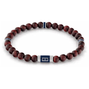 Tommy Hilfiger armbånd med brune træ kugler