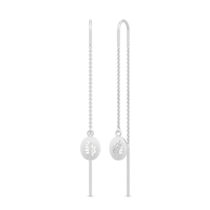 Tree of Life Droplet Earrings - Rhodium