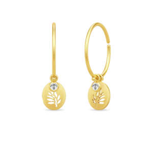 Tree of Life Medium Hoops - Gold