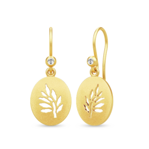Tree of Life Signet Earrings - Gold