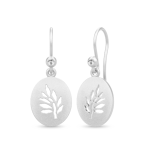 Tree of Life Signet Earrings - Rhodium