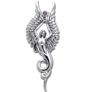 Vedhæng Engel og Ametyst - 42mm - u/kæde