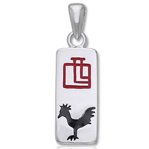 Vedhæng - Hanen - Kinesisk stjernetegn - 29mm - u/kæde