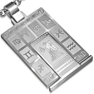 Vedhæng Jomfruen Stjernetegn Stål - 44mm - u/kæde