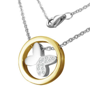 Vedhæng Sommerfugl - Stål - m/kæde