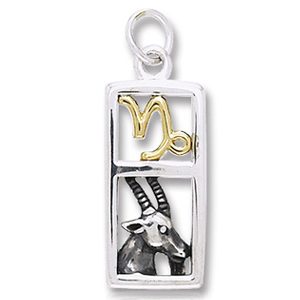 Vedhæng Stenbukken Stjernetegn - 26mm - u/kæde