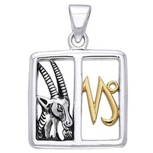 Vedhæng Stenbukken Stjernetegn - 30mm - u/kæde