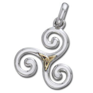 Vedhæng Triskele og Triquetra - Treenighedssymbolet - 24mm - u/kæde