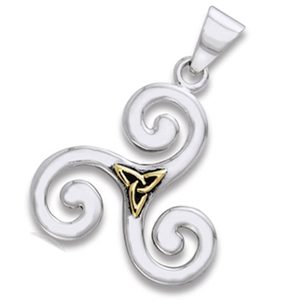 Vedhæng Triskele og Triquetra - Treenighedssymbolet - 31mm - u/kæde