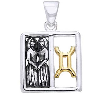 Vedhæng Tvillingerne Stjernetegn - 30mm - u/kæde