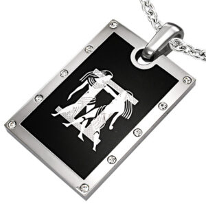 Vedhæng Tvillingerne Stjernetegn Stål - 44mm - u/kæde