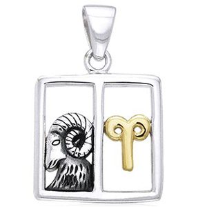 Vedhæng Vædderen Stjernetegn - 30mm - u/kæde