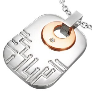 Vedhæng i stål - 39mm - u/kæde