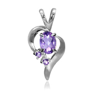 Vedhæng med Ametyst - 23mm - u/kæde