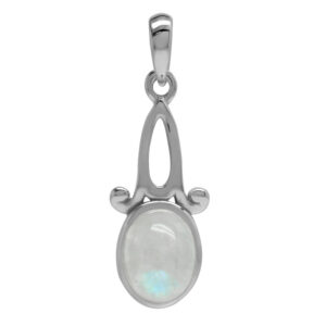 Vedhæng med Månesten - 28mm - u/kæde