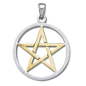 Vedhæng med Pentagram - 37mm u/kæde