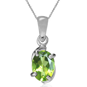 Vedhæng med Peridot - 17mm - m/kæde