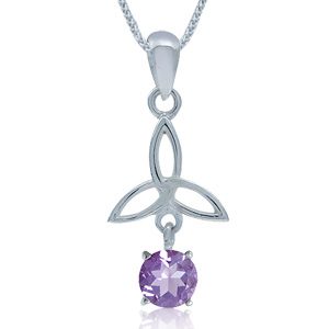 Vedhæng med Triquetra - Treenighedssymbolet og Ametyst - 28mm - u/kæde