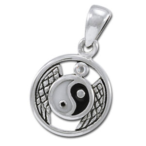 Yin Yang vedhæng med Bjergkrystal - u/kæde