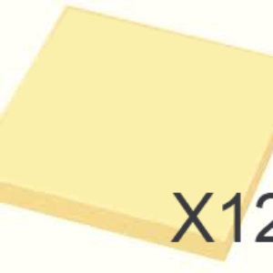 12 x Gul "post-it" 75 x 75 mm