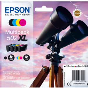 4-Pak B/C/M/Y T502XL patroner - Epson - 1x9,2+3x6,4 ml