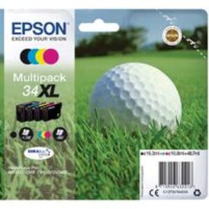 4-Pak BK/C/M/Y patroner - Epson 34XL - 16,3+3x11ml