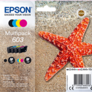 4-Pak BK/C/M/Y patroner - Epson 603 - 1x3,4/3x2,4 ml.