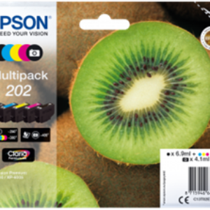 5-Pak B/PB/C/M/Y patroner - Epson 202 - 1x6,9+4x4,1 ml