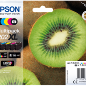 5-Pak B/PB/C/M/Y patroner - Epson 202XL - 1x13,8+4x8,5 ml