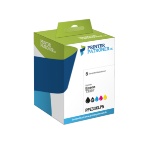 5-Pak B/PB/C/M/Y patroner - Epson 33XL - 1x10+4x7 ml