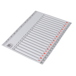 A4 Register grå plast 1-20