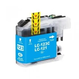 Brother LC123C cyan blækpatron 600 sider - Kompatibel - LC123C