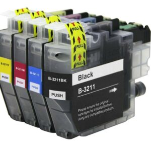 Brother LC3211 1 x BK-C-M-Y blækpatron Kompatibel - LC3211 4 stk