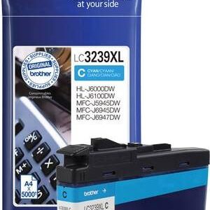 Cyan blækpatron - Brother LC3239XLC - 5000 sider