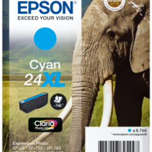 Cyan blækpatron - Epson 24XLC - 8.7 ml