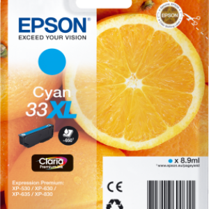 Cyan blækpatron - Epson 33XL - 8,9ml
