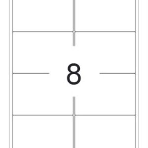 Etiketter A4 - 8 label pr. ark (800 labels)