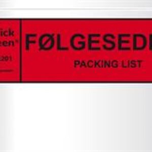 Følgeseddel/pakke liste c2 /1000 stk